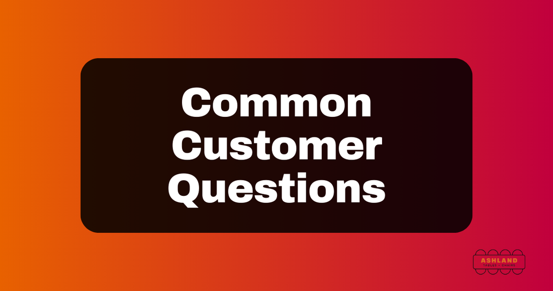 common customer questions graphic on red and orange gradient background