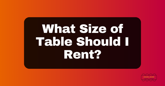 what size of table should i rent text over orange and red gradient background